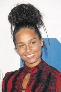 Alicia Keys arriving at this year's MTV Video Music Awards with no make-up Photo Credit: Rex Features 