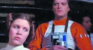 Angus MacInnes as a rebel pilot behind Carrie Fisher as Princess Leia. Photo: Johanna Christoph