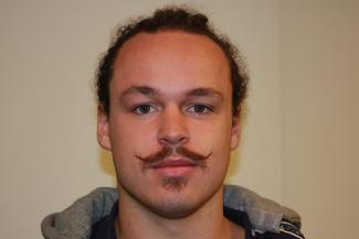 Student Jake Robey with his moustache