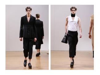 Sam Alexander takes to the catwalk at the JW Anderson show. Picture by: InDigital