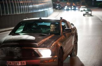 Ethan Hawke in his Shelby Mustang REX FEATURES