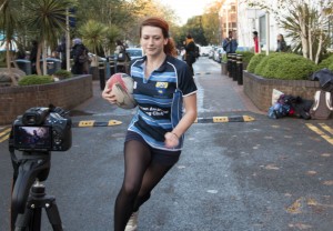 KU women's rugby team's president Ellen McMullen and ten of her team mates are set to appear on national TV. Photo: Elin Marthinsen