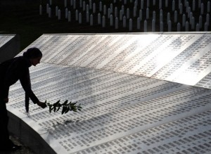 The Potocari memorial cemetery  Credit: AFP