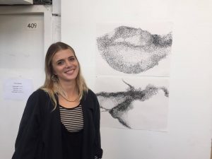 Ella Johnson, fine art student, displaying her work