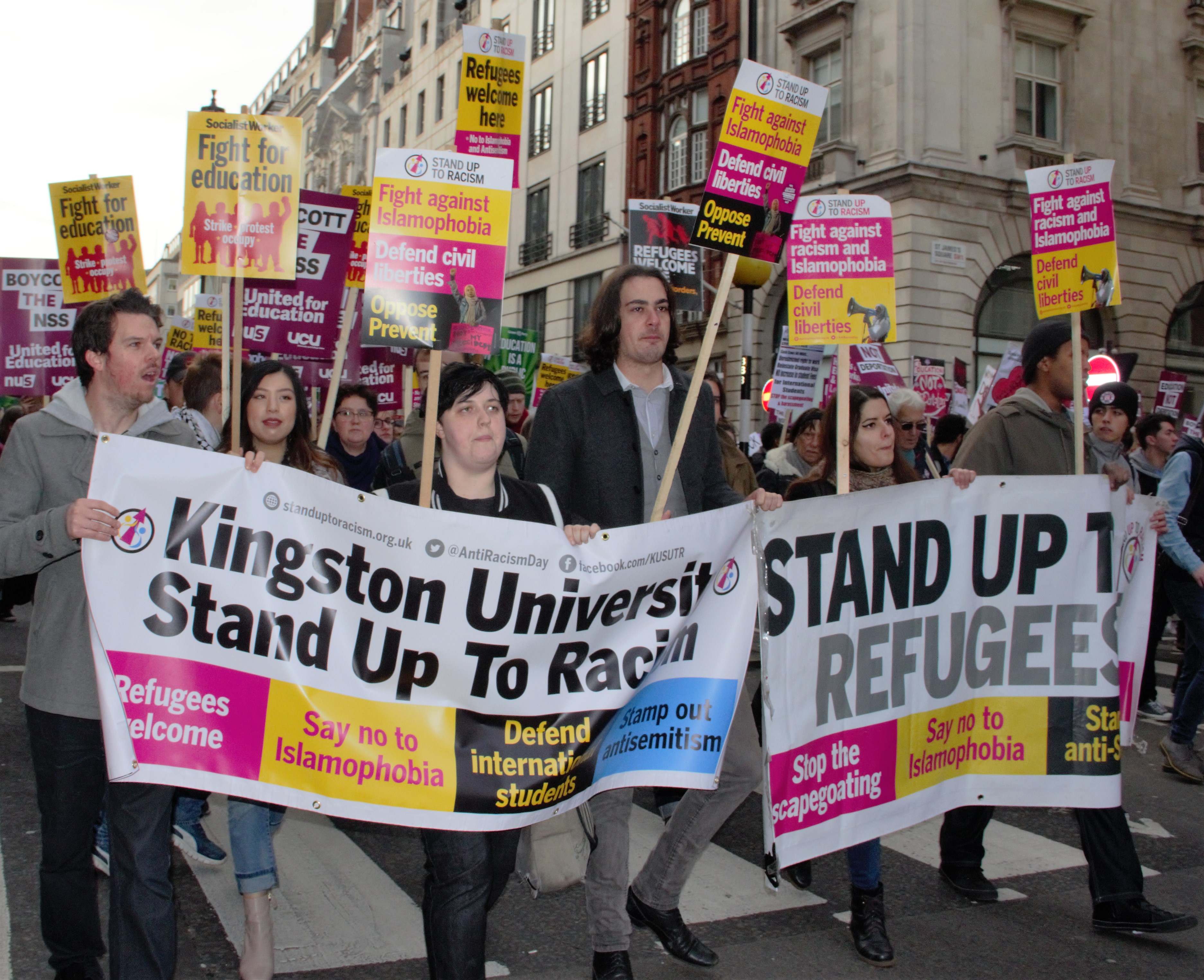 Kingston University students protest at London NUS demonstration
