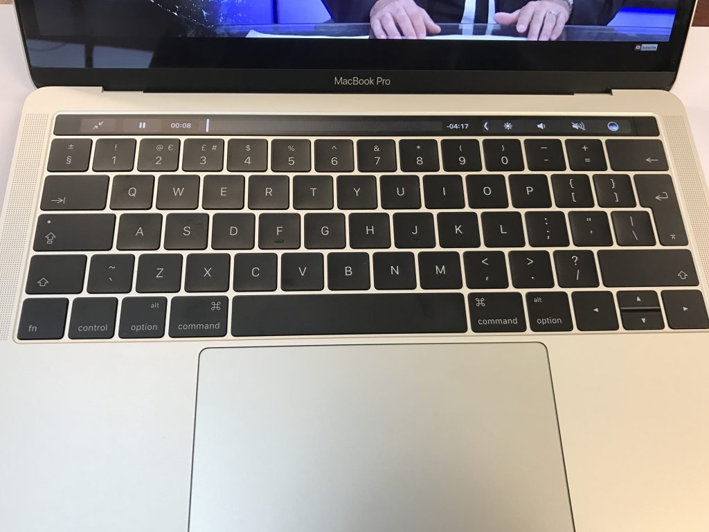 Touch Bar, Touch ID and the new "Scissor Mechanism" keyboard. Photo credit: Dino Groshell