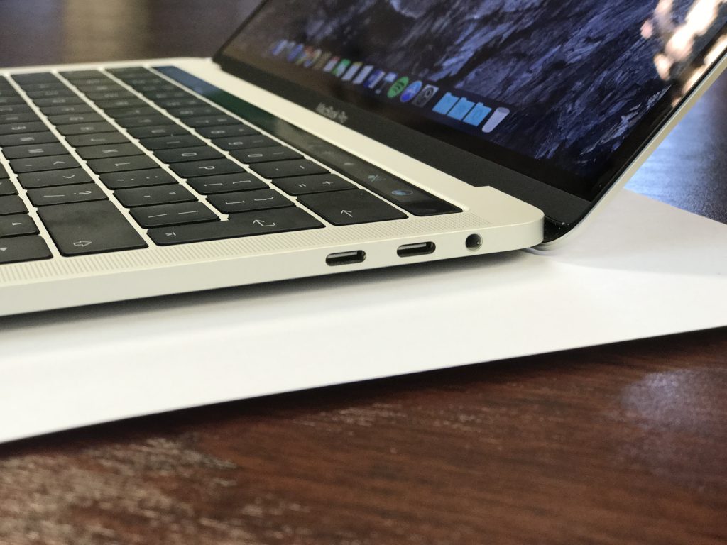 Right-hand-side of the MacBook Pro showing USB Type-C ports and 3.5mm Headphone Jack Photo credit: Dino Groshell