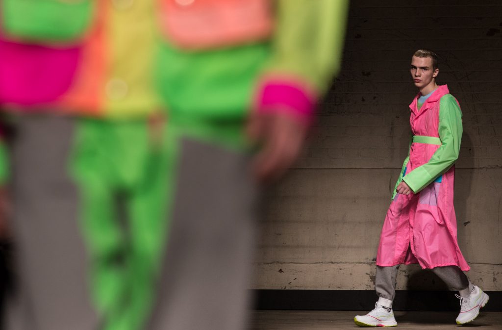 Topman Design on the runway at Men's London Fashion Week. Credit: Photo by James Gourley/REX/Shutterstock 