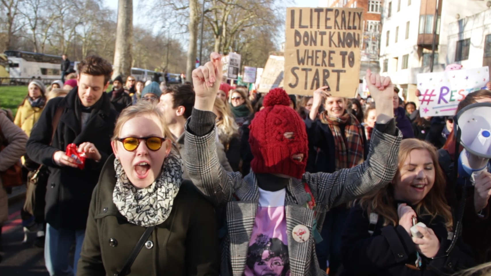 KU students at the Womens March on London 2017
