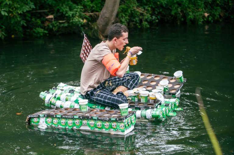 KU students make pot noodle raft