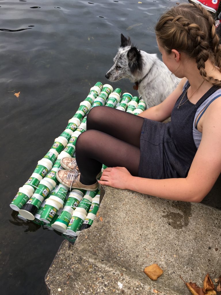 A dog almost jumped on the raft during testing. Photo: Rosanna Turk