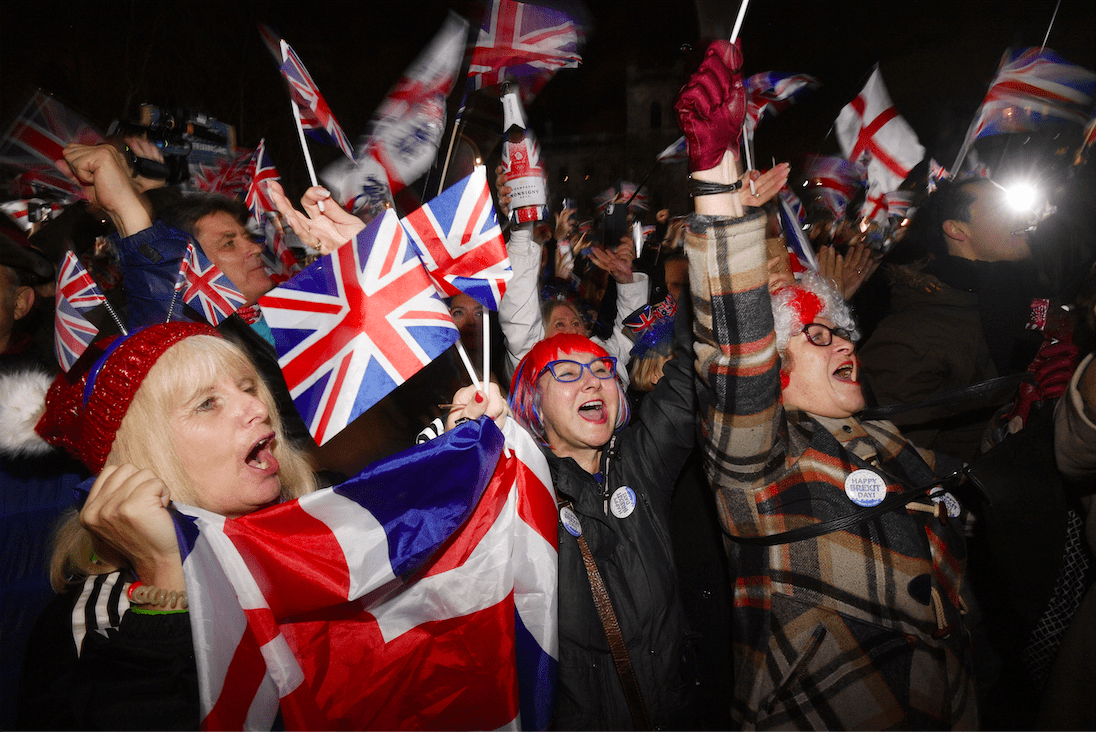 KU students join in Brexit celebrations at Parliament Square