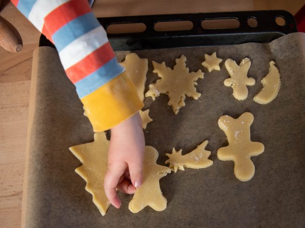 Women baking biscuits 