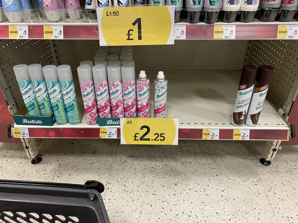 Dry shampoo being sold out from shelves 