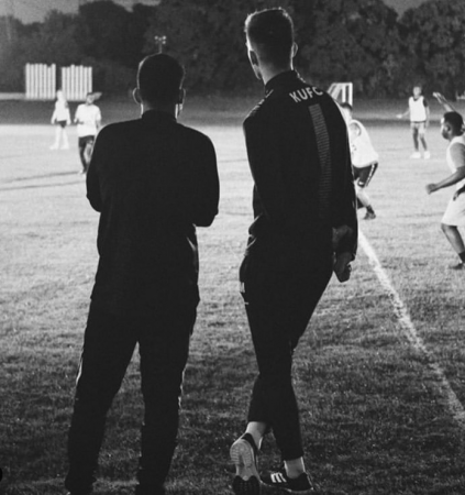 Ali and Kotting McMillan at a KUFC training session