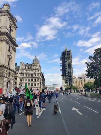 Extinction Rebellion activists protesting in the streets of London
