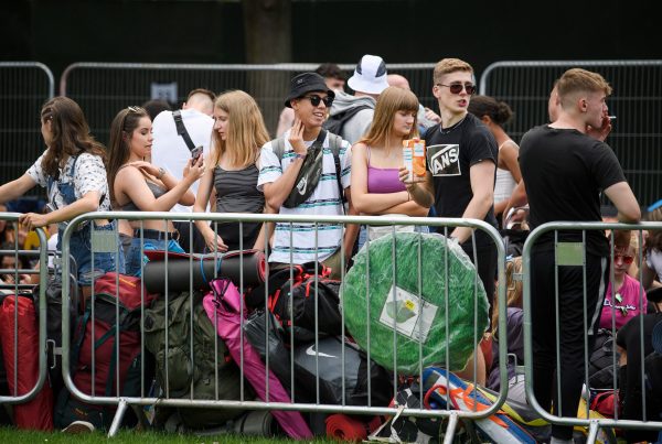 Festival goers queuing for Reading Festival in August 2019