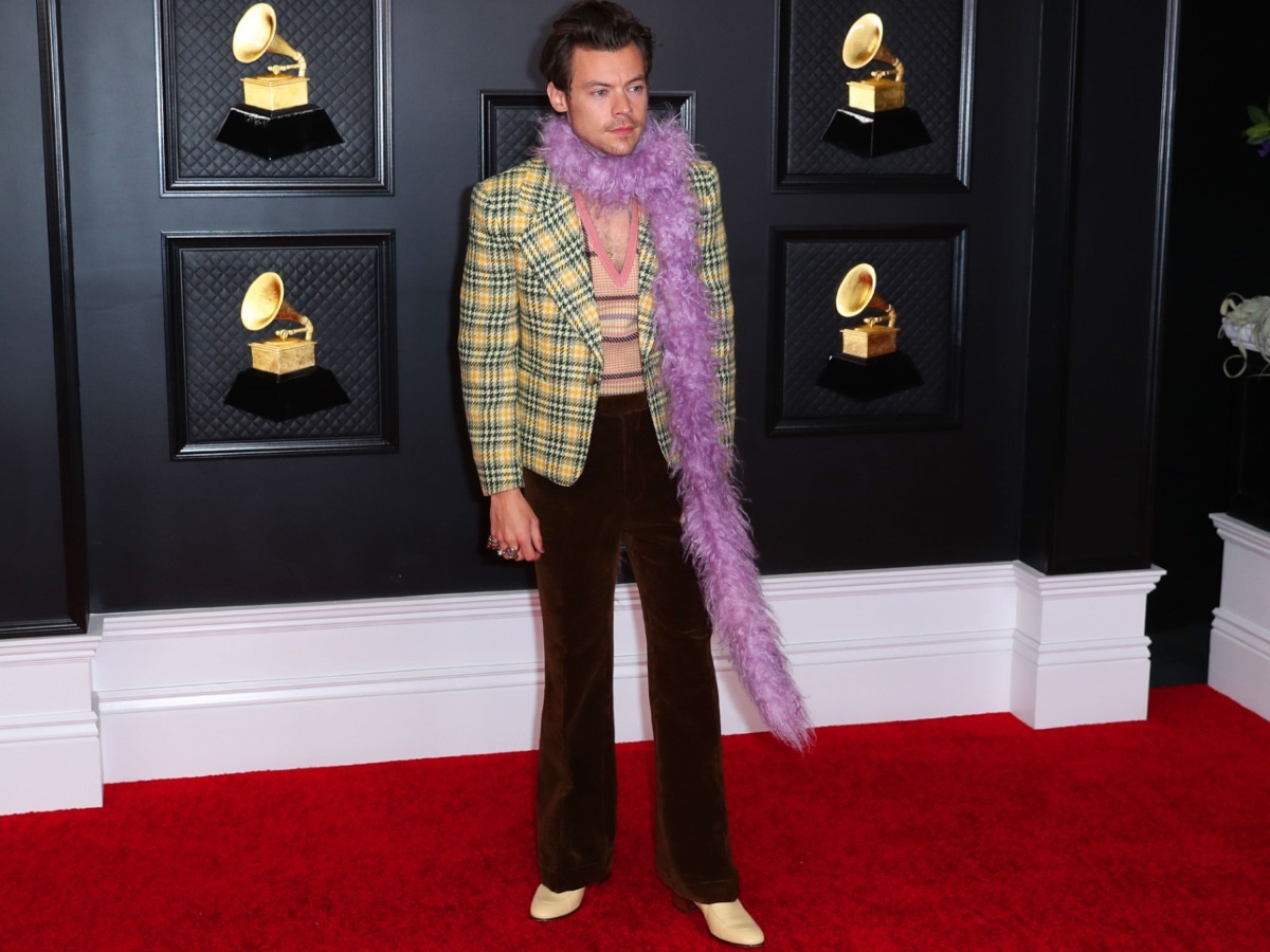 Harry Styles on the red carpet at the 63rd Annual Grammy Awards, at the Los Angeles Convention Center, in downtown Los Angeles, CA  14 Mar 2021