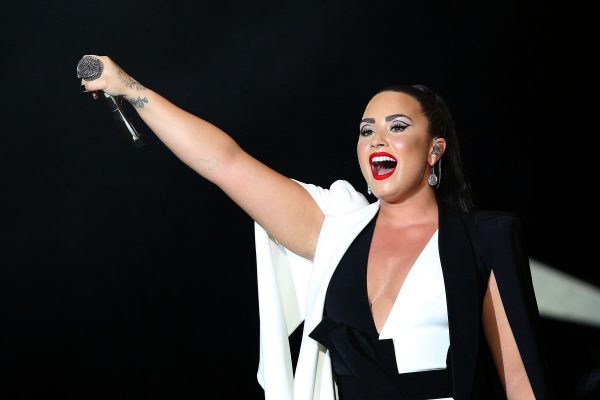 Demi Lovato singing at Rock in Rio 2018