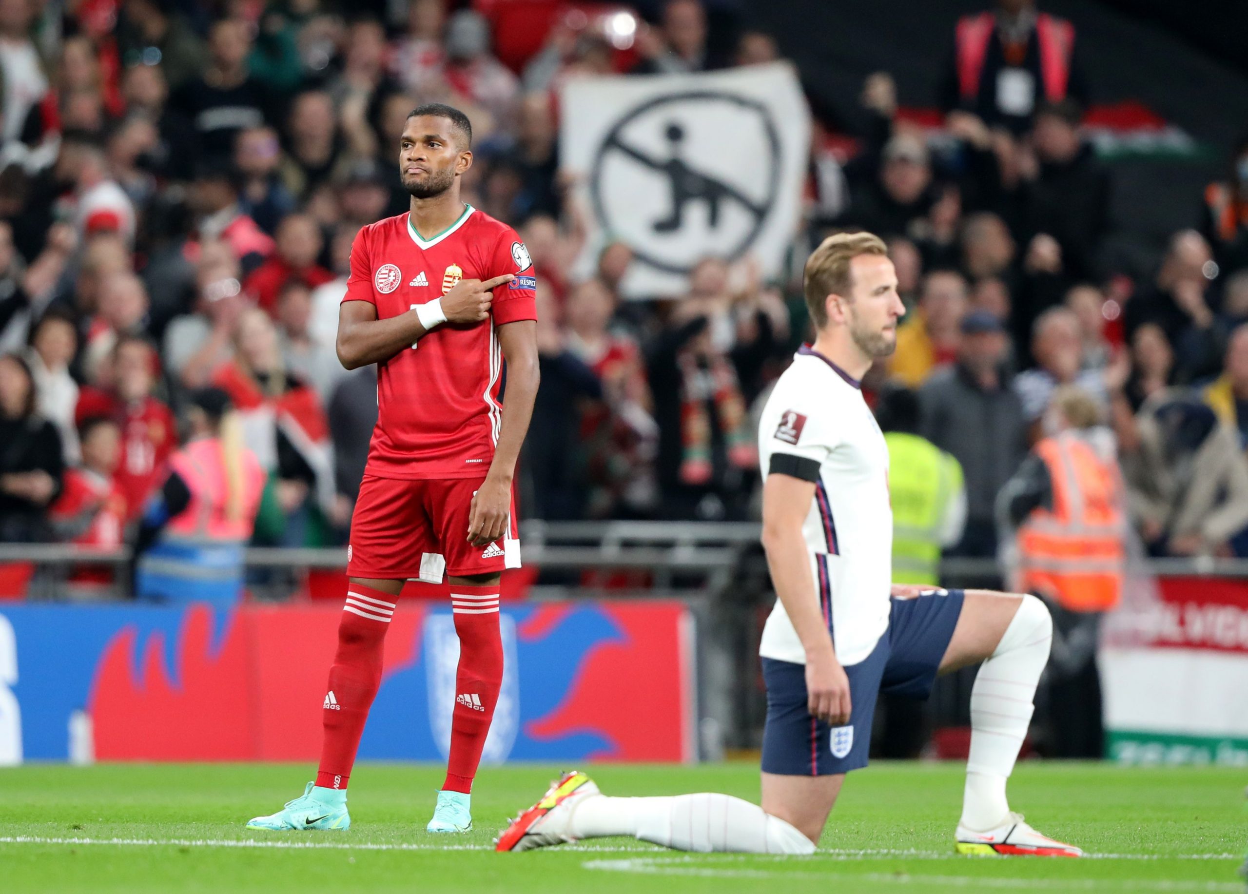 Kane taking the knee at Wembley.