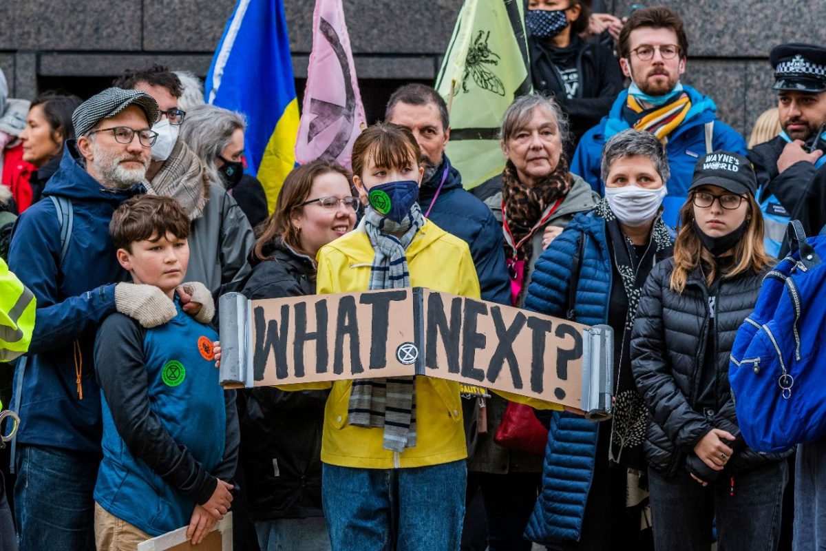 Climate change activists at a protest