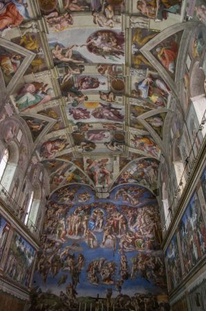 ceiling decorated with renaissance art 