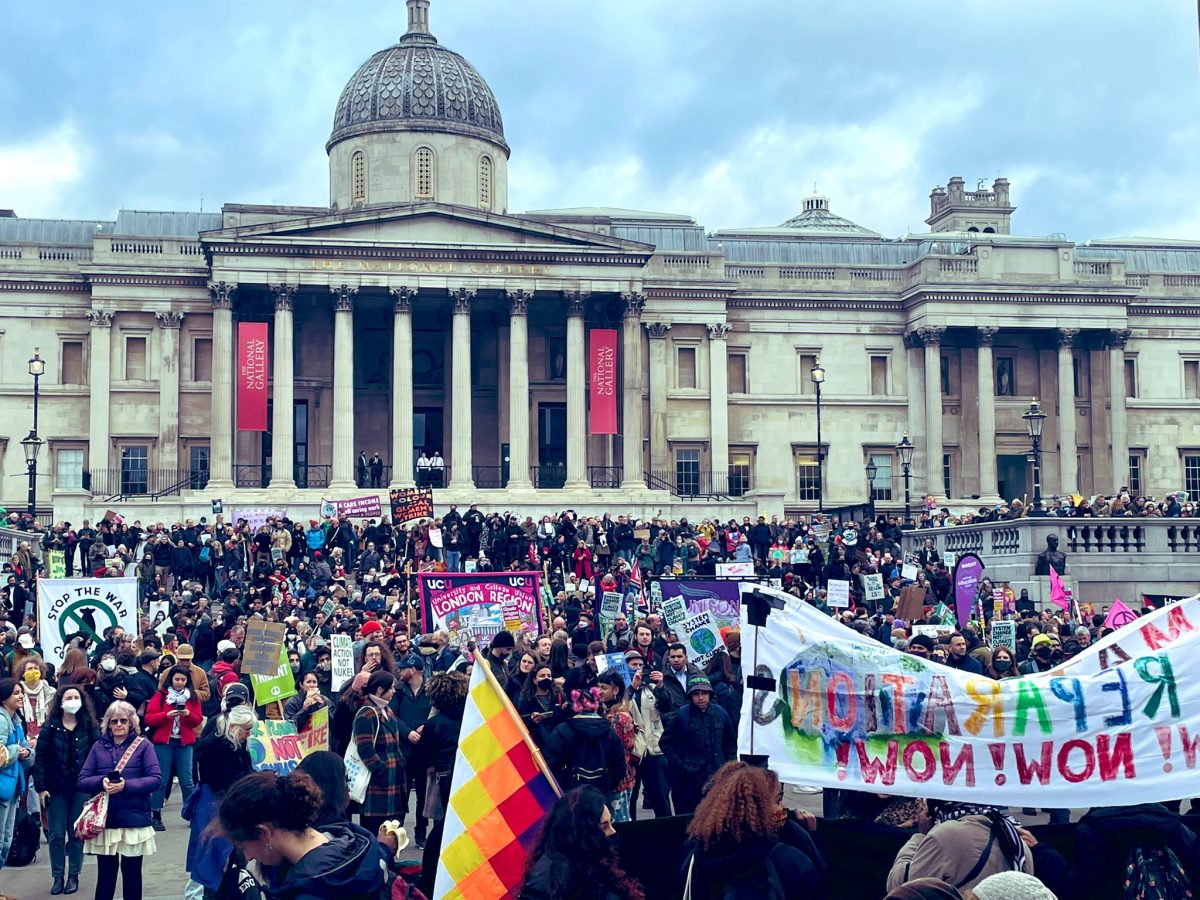 A UCU protest at Trafalguar Square