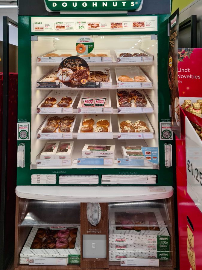 krispy kreme doughnuts in a shop