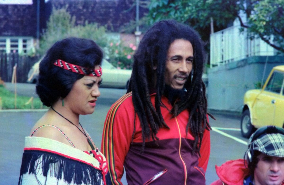 Bob Marley pictured on a film set