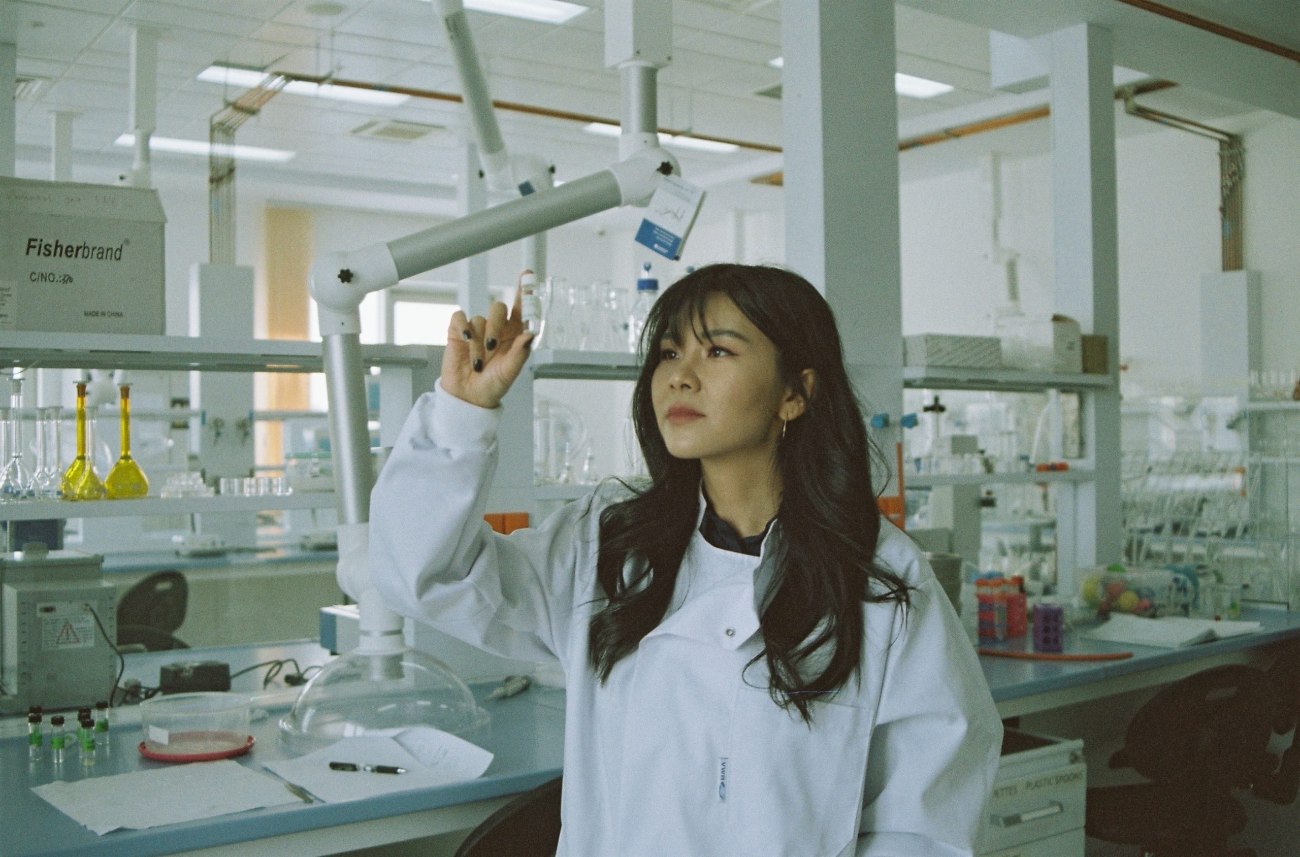 Woman in science lab