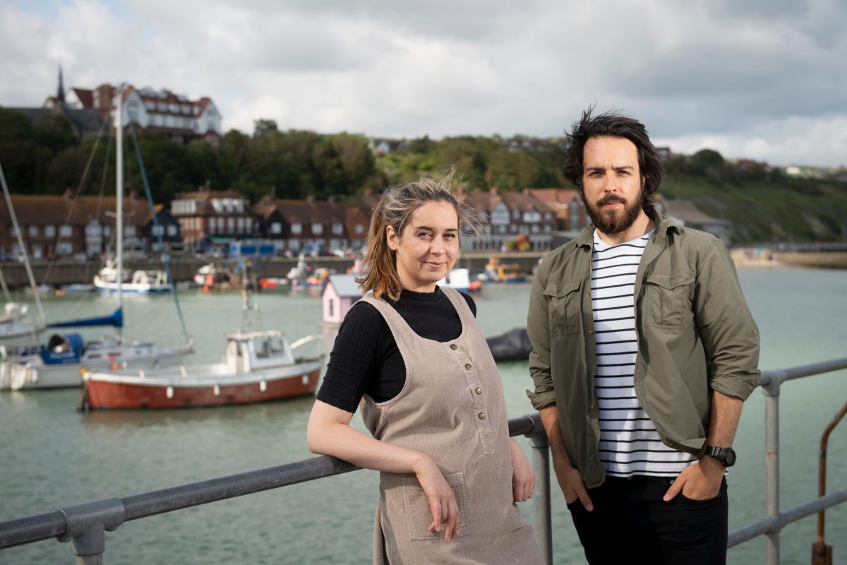 Lucy and Ali Tabrizi in Folkestone by the sea