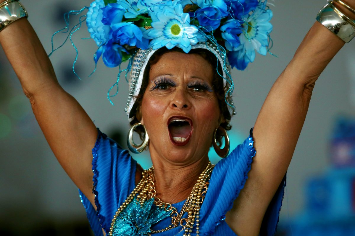 Brazilian woman dressed up for Carnival.