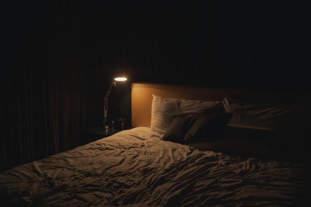 dark bedroom at night