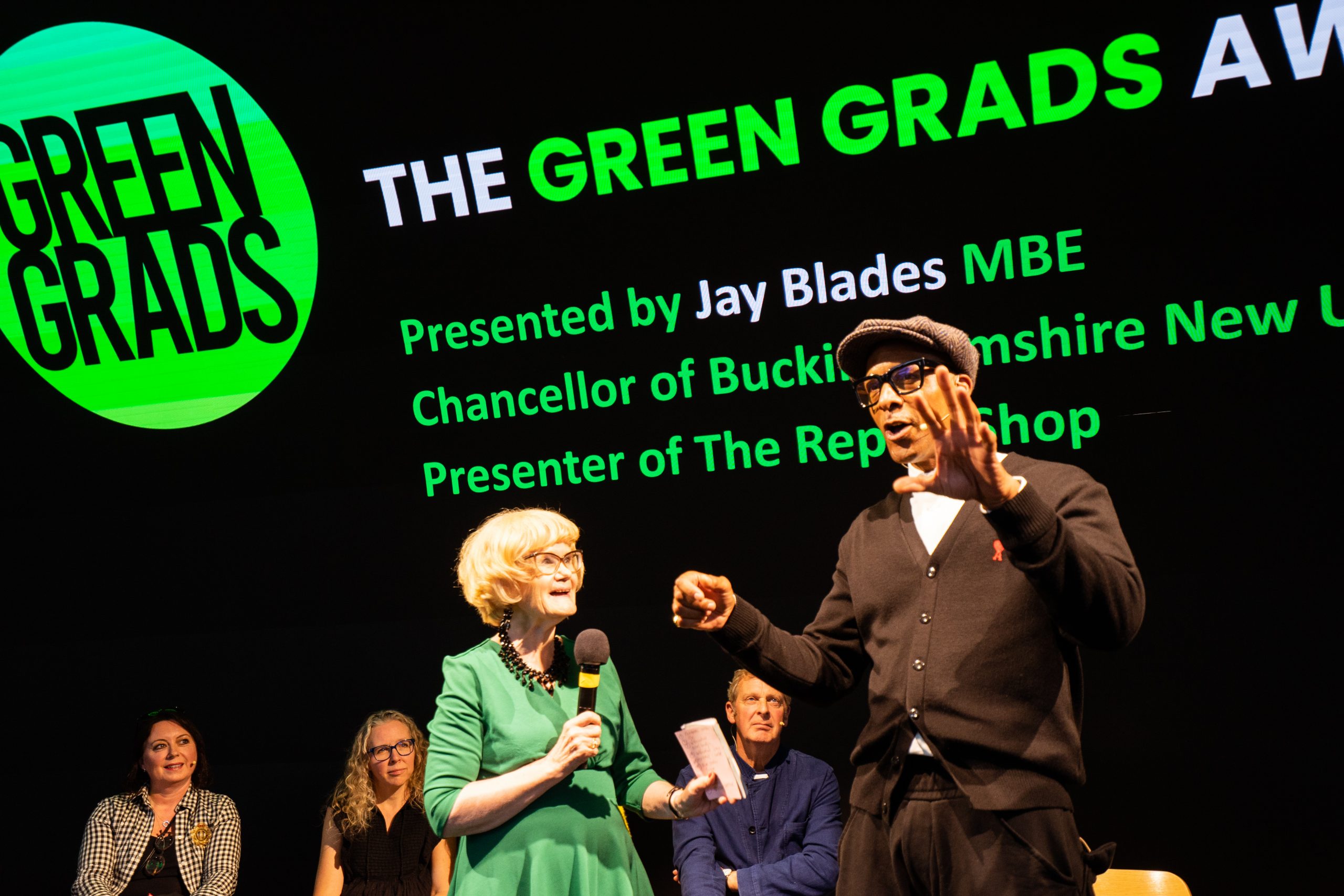 Barbara Chandler & Jay Blades Mbe at Green Grads Award show. Photo Barbara Chander