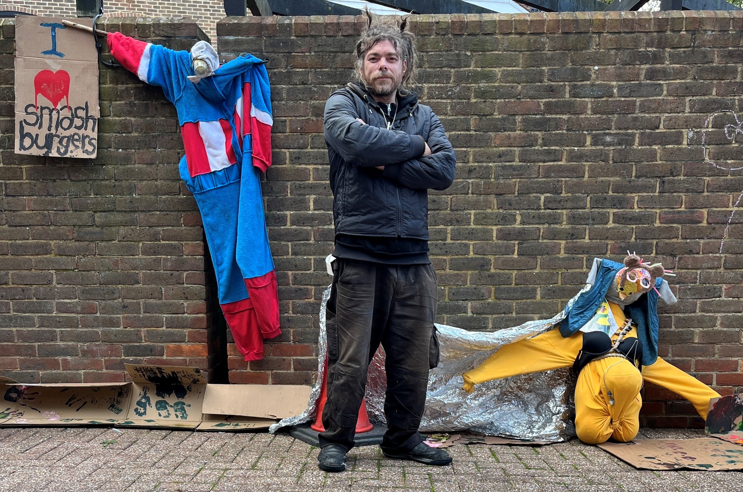 Phil with his art exhibition