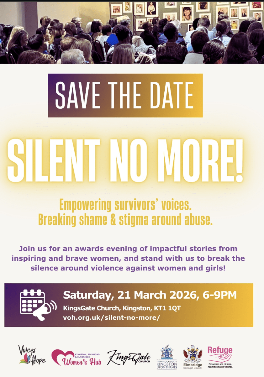 poster that reads '' save the date ... '' Silent no more